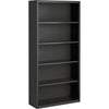 Lorell Fortress Series Bookcase - 34.5'' x 13''72'' - 5 Shelve(s) - Material: Steel - Finish: Charcoal, Powder Coated - Adjustable Shelf, Welded, Durable