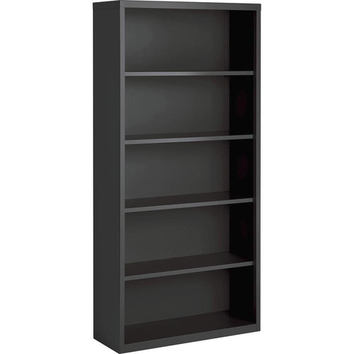 Lorell Fortress Series Bookcase - 34.5'' x 13''72'' - 5 Shelve(s) - Material: Steel - Finish: Charcoal, Powder Coated - Adjustable Shelf, Welded, Durable