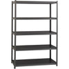 Lorell Iron Horse 3200 lb Capacity Riveted Shelving - 5 Shelf(ves) - 72'' Height x 48'' Width x 18'' Depth - 30% Recycled - Black - Steel, Laminate - 1 Each