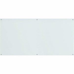 Lorell Premium Glass Dry-Erase Board - 96'' (8 ft) Width x 48'' (4 ft) Height - White Glass Surface - Rectangle - Smudge Resistant, Wipeable - 1 Each