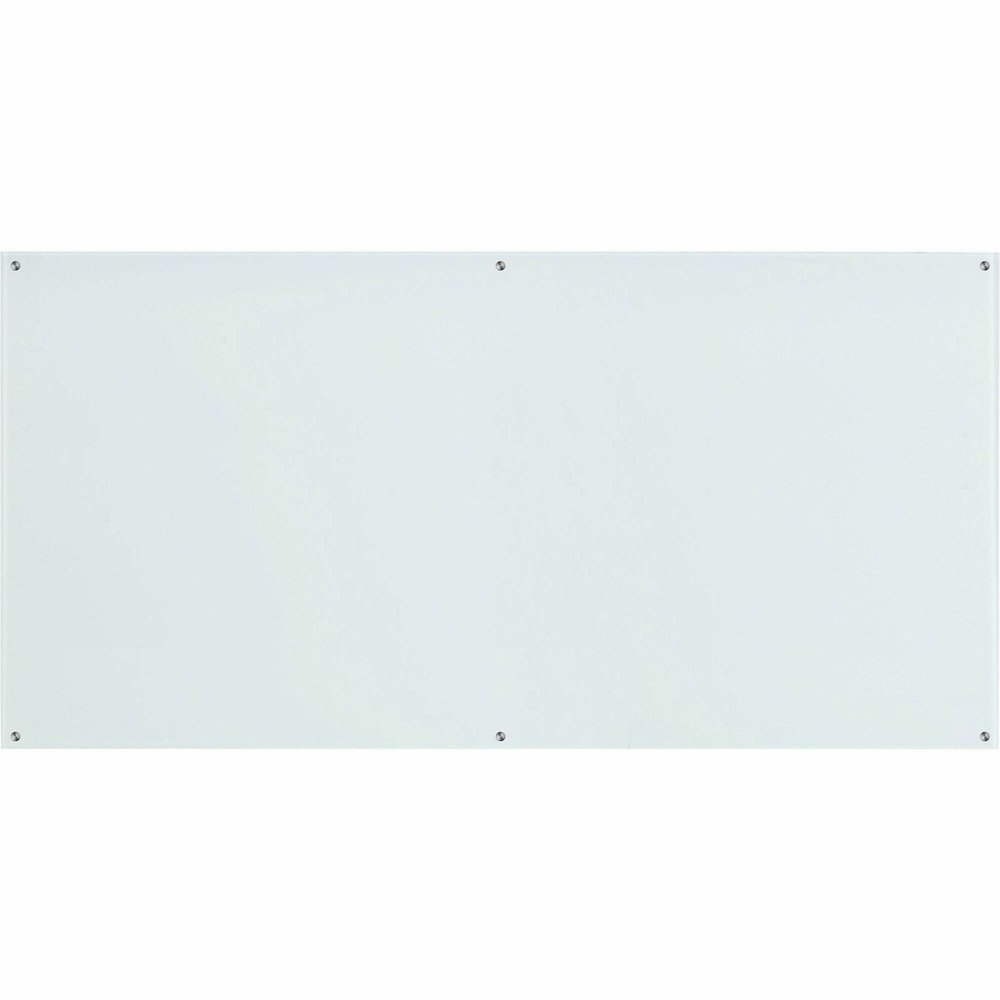 Lorell Premium Glass Dry-Erase Board - 96'' (8 ft) Width x 48'' (4 ft) Height - White Glass Surface - Rectangle - Smudge Resistant, Wipeable - 1 Each