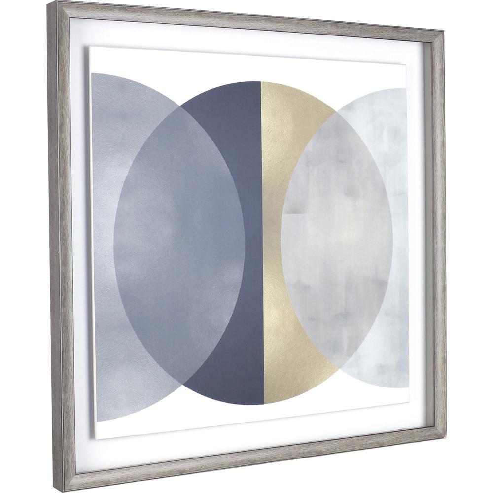 Lorell Circle II Framed Abstract Art - 29.25'' x 29.25'' Frame Size - Gray, Yellow - 1 Each