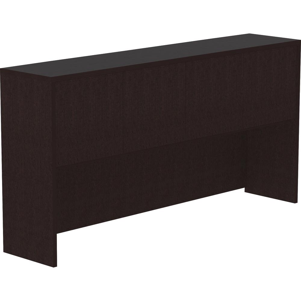 Lorell Essentials Series Stack-on Hutch - 72'' x 15'' x 36'' Hutch - 4 Door(s) - Finish: Espresso
