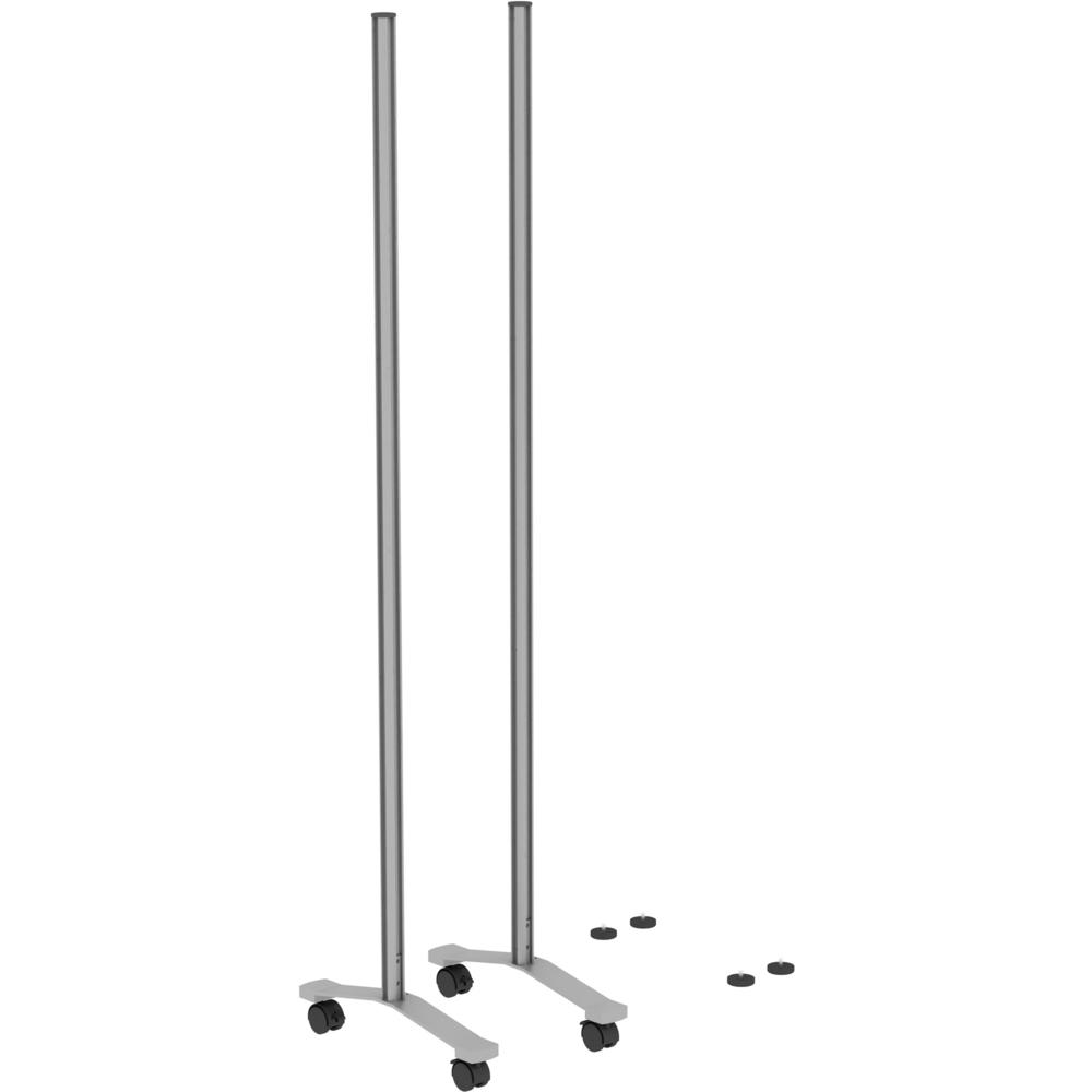Lorell Adaptable Panel Legs for 50''H Configuration - 18.8'' Width x 2'' Depth x 71'' Height - Aluminum - Silver