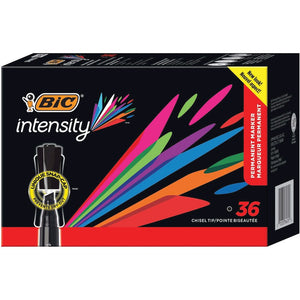 BIC Intensity Permanent Markers - Black Ink - 36 / Pack