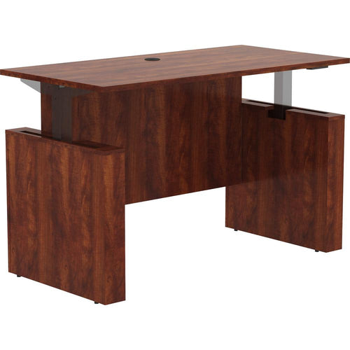 Lorell Essentials Series Sit-to-Stand Desk Shell - 0.1'' Top, 1'' Edge, 60'' x 29''49'' - Finish: Cherry - Laminate Table Top