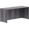 Lorell Essentials Series Credenza Shell - 66'' x 24''29.5'' Credenza Shell, 1'' Top - Finish: Weathered Charcoal Laminate, Silver Brush