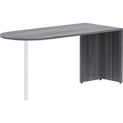 Lorell Essentials Series Peninsula Desk Box 1 of 2 - 66'' x 30''29.5'' Desk, 1'' Top - Finish: Weathered Charcoal Laminate
