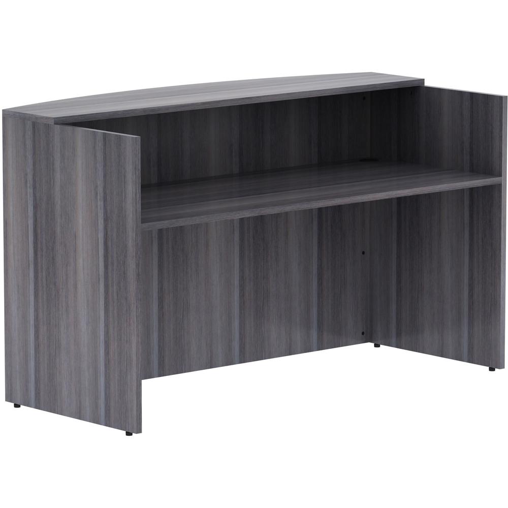 Lorell Essentials Series Front Reception Desk - 72'' x 36''42.5'' Desk, 1'' Top - Finish: Weathered Charcoal Laminate