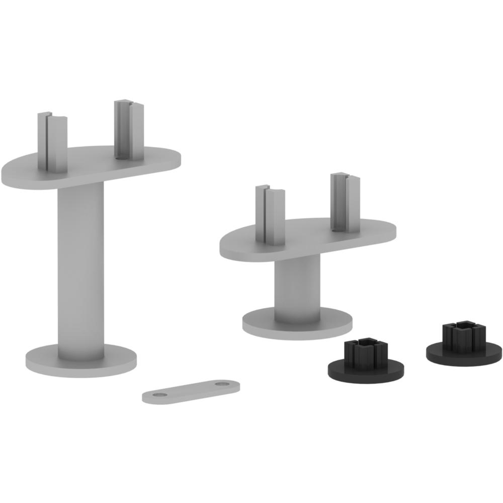 Lorell Adaptable Panel System Straight Connector Set - Steel - Silver