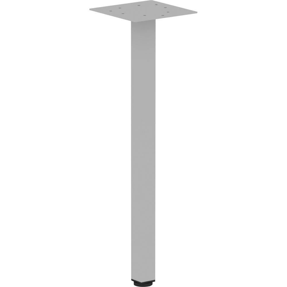 Lorell Relevance Series Offset Square Leg - Powder Coated Silver Square Leg Base - 28.50'' Height x 7.87'' Width - Assembly Required - 1 Each