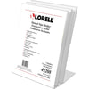 Lorell L-base Slanted Sign Holder Stand - Support 8.50'' x 11'' Media - Acrylic - Clear - 3 / Pack