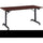Lorell Mobile Folding Training Table - Rectangle Top - Powder Coated Base - 200 lb Capacity x 63'' Table Top Width - 29.50'' Height x 63'' Width x 29.50'' Depth - Assembly Required - Brown - Laminate Top