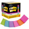 Post-it Super Sticky Notes - 15 - 3'' Flag/Note Width x 3'' Flag/Note Length - Square - 45 Sheets per Pad - Neon Orange, Tropical Pink, Power Pink, Iris, Blue Paradise, Neon Green Limeade - Adhesiv