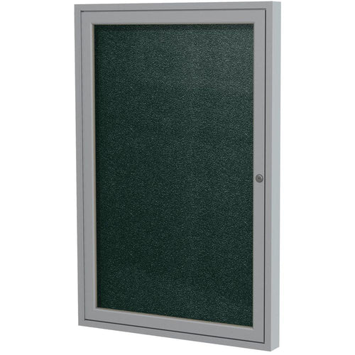 1 Door Enclosed Vinyl Bulletin Board with Satin Frame, 36''H x 30''W, Ebony - Ghent