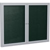 Ghent 36''x48'' 2-Door Satin Aluminum Frame Enclosed Vinyl Bulletin Board - Ebony