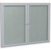 Ghent 48''x60'' 2-Door Outdoor Enclosed Vinyl Bulletin Board, Shatter Resistant, with Lock, Satin Aluminum Frame - Silver (PA24860VX-193), Made in the USA