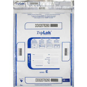 ControlTek TripLOK High-Performing Security Bags - 20'' Length x 15'' Width - Seal Closure - Clear - Polyethylene - Cash, Bill, Deposit - 50/Pack - 50 / Pack - CONTROLTEK