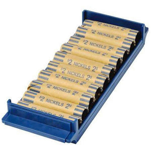 ControlTek Coin Trays for Nickels - Stackable - 10 Coin Compartment(s) - Blue - Plastic - 4 / Pack - CONTROLTEK