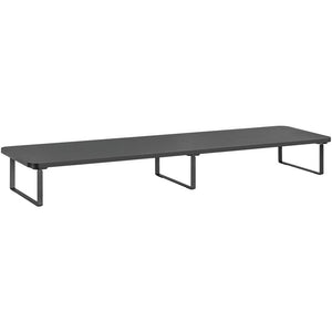 Lorell Quick-Install Monitor Laptop Riser - 4.80'' Height x 39.40'' Width x 10.20'' Depth - Powder Coated - Steel, Particleboard, Silicone - Black - Norstar
