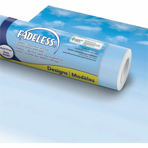 Prang Bulletin Board Paper Rolls - Classroom, Door, File Cabinet, School, Home, Office Project, Display, Table Skirting, Party, Decoration - 48'' Width x 50 ft Length - Wispy Clouds - Paper - 1 Roll