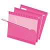 Pendaflex 1/5 Tab Cut Letter Recycled Hanging Folder - 8 1/2'' x 11'' - Pink - 10% Recycled - 25 / Box
