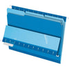 Pendaflex 1/3 Tab Cut Letter Recycled Top Tab File Folder - 8 1/2'' x 11'' - Top Tab Location - Assorted Position Tab Position - Blue - 10% Recycled - 100 / Box