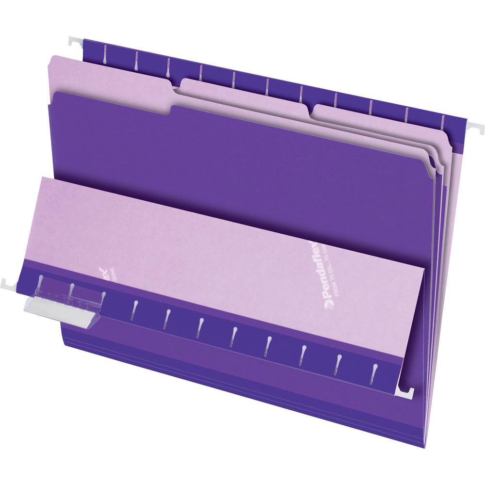Pendaflex 1/3 Tab Cut Letter Recycled Top Tab File Folder - 8 1/2'' x 11'' - Violet - 10% Recycled - 100 / Box