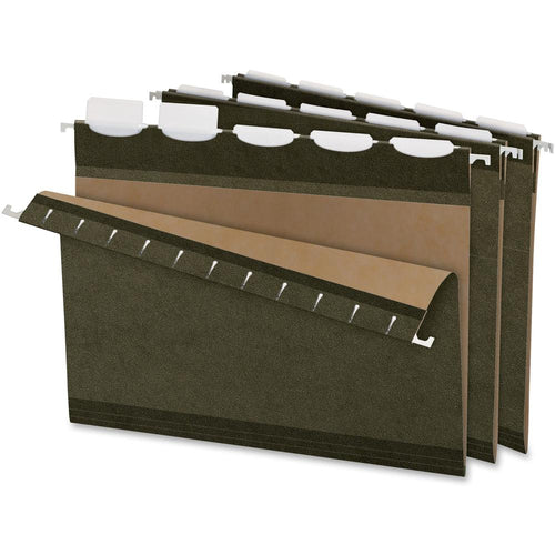 Pendaflex Ready-Tab 1/5 Tab Cut Letter Recycled Hanging Folder - 8 1/2'' x 11'' - Green - 10% Recycled - 25 / Box