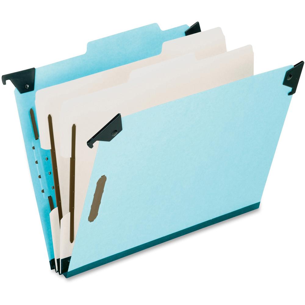 Pendaflex Letter Recycled Classification Folder - 8 1/2'' x 11'' - 2'' Expansion - 2 3/4'' for Folder - 2 Divider - 25 pt. - Pressboard, Tyvek - Blue - Tab Divider, Reinforced Gusset, Acid-free, Durable -