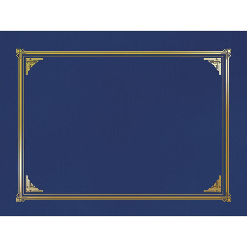 Geographics Letter, A4+ Recycled Certificate Holder - 8 1/2'' x 11'' , 10'' x 8'' , 8 17/64'' x 11 11/16'' - Linen - Navy Blue - 30% Recycled - 6 / Pack