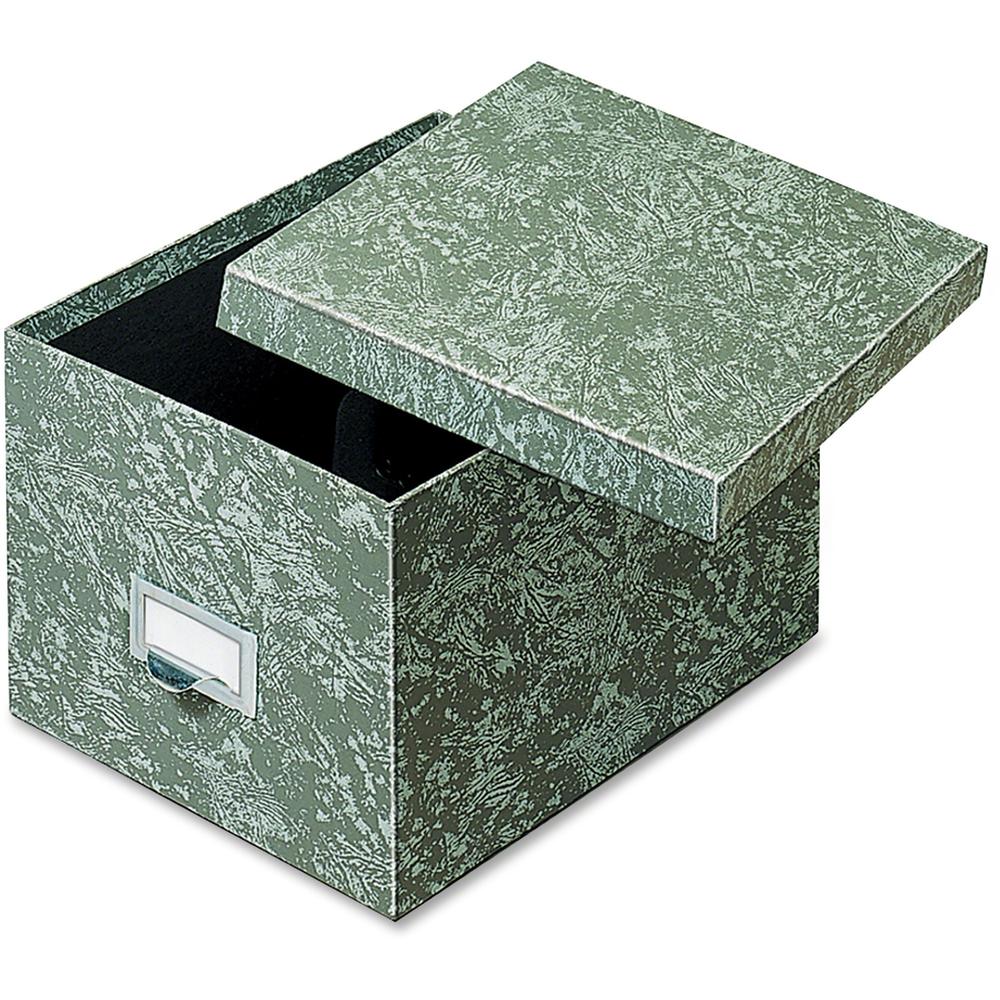 Globe-Weis Agate Heavy-duty Card File Lid Box - Internal Dimensions: 9'' Width x 6'' HeightExternal Dimensions: 11.6'' Depth - 1000 x Card - Heavy Duty - Fiberboard - Green - For Card, Check - Recycled -