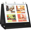 Lion Insta-Cover Round Ring Easel Binder - 3/4'' Binder Capacity - Letter - 8 1/2'' x 11'' Sheet Size - 3 x Round Ring Fastener(s) - 40 Pocket(s) - Black - Recycled - Label Holder, Reinforced Sewn Edge,