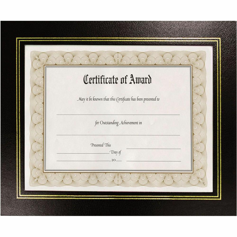 Golite nu-dell Flat Document Frames - Holds 11'' x 8.50'' Insert - Desktop - Horizontal, Vertical - Easel Back, Hanger - 2 / Pack - Leatherette - Black - NuDell