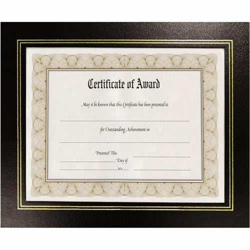 Golite nu-dell Flat Document Frames - Holds 11'' x 8.50'' Insert - Desktop - Horizontal, Vertical - Easel Back, Hanger - 2 / Pack - Leatherette - Black - NuDell