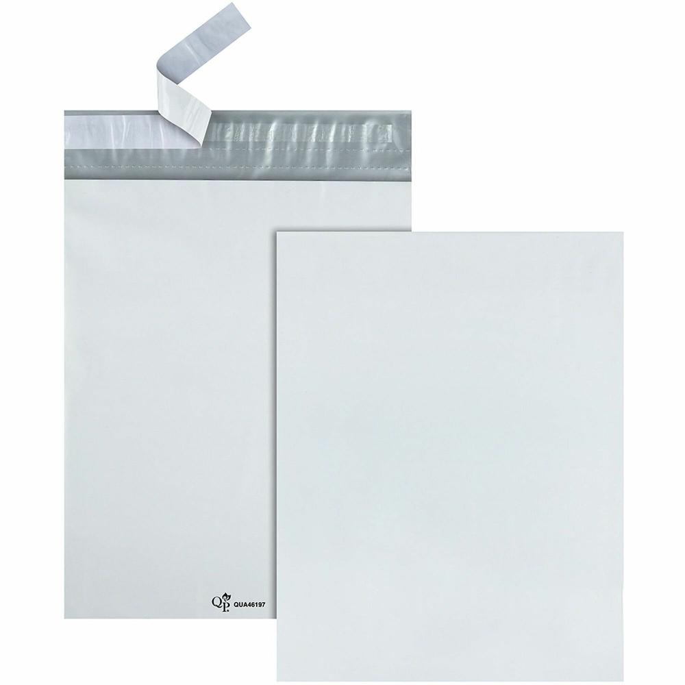 Quality Park 10 x 13 Poly Shipping Mailers with Self-Seal Closure - Catalog - #13 - 10'' Width x 13'' Length - Self-sealing - Polyethylene - 100 / Pack - White