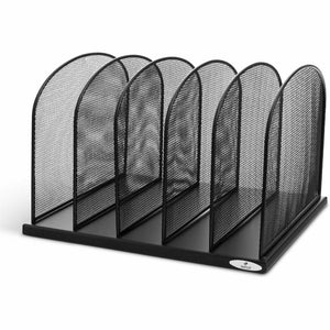 Safco Mesh Desk Organizers - 5 Compartment(s) - Compartment Size : 2'' - 8.25'' Height x 12.50'' Width x 11.25'' Depth - Desktop - Powder Coated - Black - Steel - 1 Each
