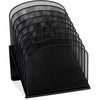 Safco Onyx Wire Mesh Desktop Organizer - 8 Compartment(s) - 1'' - 14'' Height x 11.8'' Width x 10.8'' DepthDesktop - Powder Coated - Black - Steel - 1 Each