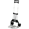 Safco Stow-Away Hand Truck - Telescopic Handle - 110 lb Capacity - 4 Casters - 5'' Caster Size - Aluminum - x 16.3'' Width x 25'' Depth x 39.5'' Height - Aluminum Frame - Silver, Black - 1 Each