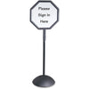 Safco Write Way Dual-sided Directional Sign - 1 Each - 22.5'' Width x 65'' Height x 18'' Depth - Octagonal Shape - Both Sides Display, Magnetic, Durable - Steel - Indoor, Outdoor, Office - Black