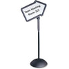 Safco Write Way Dual-sided Directional Sign - 1 Each - 18'' Width x 64.3'' Height x 25'' Depth - Arrow Shape - Both Sides Display, Magnetic, Durable - Steel - Indoor, Outdoor, Office - Black