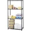 Safco Commercial Wire Shelving - 18'' x 72'' x 36'' - 4 x Shelf(ves) - 2000 lb Load Capacity - Leveling Glide - Black - Powder Coated - Steel - Assembly Required