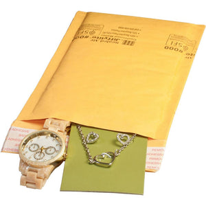 Sealed Air JiffyLite Cellular Cushioned Mailers - Bubble - #000 - 4'' Width x 8'' Length - Peel & Seal - Kraft - 25 / Carton - Kraft