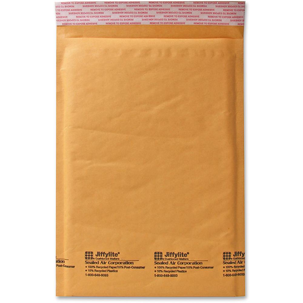 Sealed Air JiffyLite Cellular Cushioned Mailers - Bubble - #4 - 9 1/2'' Width x 14 1/2'' Length - Peel & Seal - Kraft - 25 / Carton - Kraft