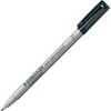 Staedtler Lumocolor Fine Point Waterbased Marker - Fine Marker Point - Black Water Based Ink - Black Polypropylene Barrel - 10 / Box