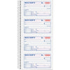 TOPS Carbonless 2-part Money Receipt Book - 200 Sheet(s) - Wire Bound - 2 PartCarbonless Copy - 5.50'' x 11'' Sheet Size - Canary, White - Blue, Red Print Color - 1 Each