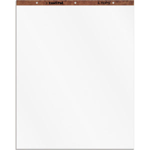 TOPS Plain Paper Easel Pads - 50 Sheets - Plain - 16 lb Basis Weight - 27'' x 34'' Sheet Size - White Paper - Perforated, Bond Paper, Leatherette Head Strip - 2 / Carton