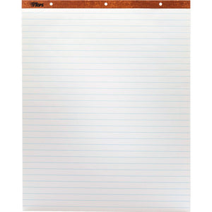 TOPS Horizontal Ruled Easel Pads - 50 Sheets - Stapled/Glued - 15 lb Basis Weight - 27'' x 34'' Sheet Size - White Paper - Perforated, Punched - 2 / Carton