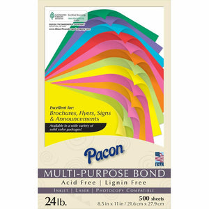 Pacon Kaleidoscope Multi-Purpose Paper - Letter - 8.50'' x 11'' - 24 lb Basis Weight - 500 Sheets/Pack - Multi-Purpose Paper - Hyper Orange