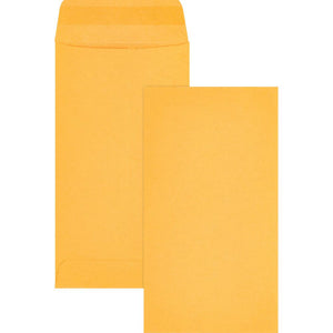 Business Source Little Coin No. 7 Kraft Envelopes - Coin - #7 - 3 1/2'' Width x 6 1/2'' Length - 28 lb - Gummed - Brown Kraft - Kraft - 500 / Box